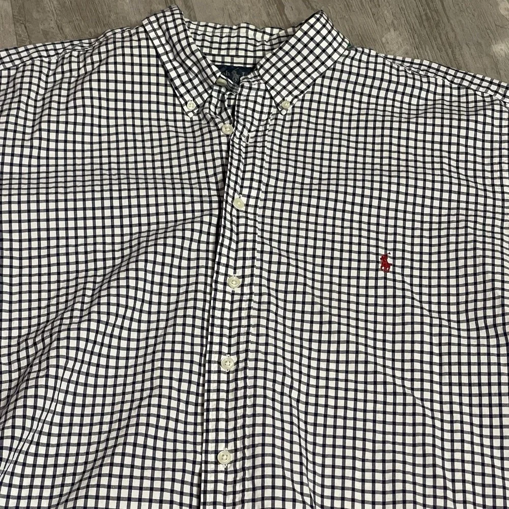 Ralph Lauren Polo Men's Classic Fit Blue Check Long Sleeve‎ Button Down 2XL Bag6